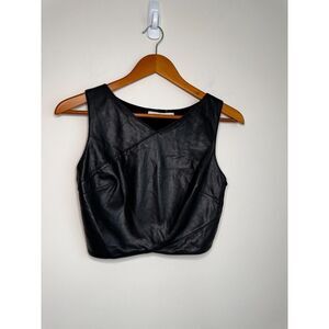 Bailey 44 Black Vegan Leather Crop Top Size Medium